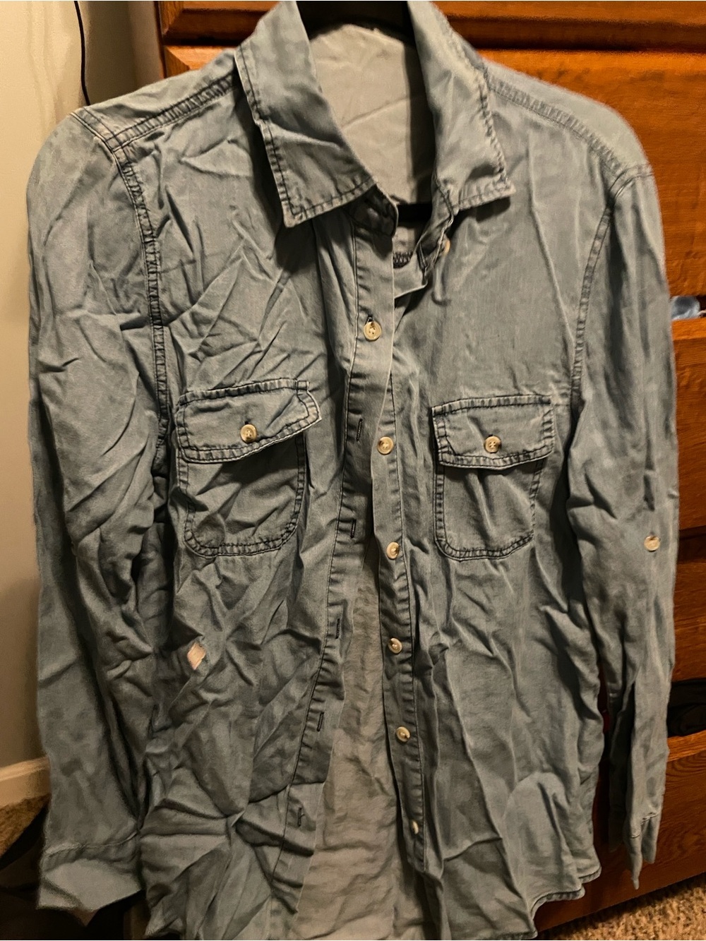 Light Blue Denim Shirt Jacket - Unbranded